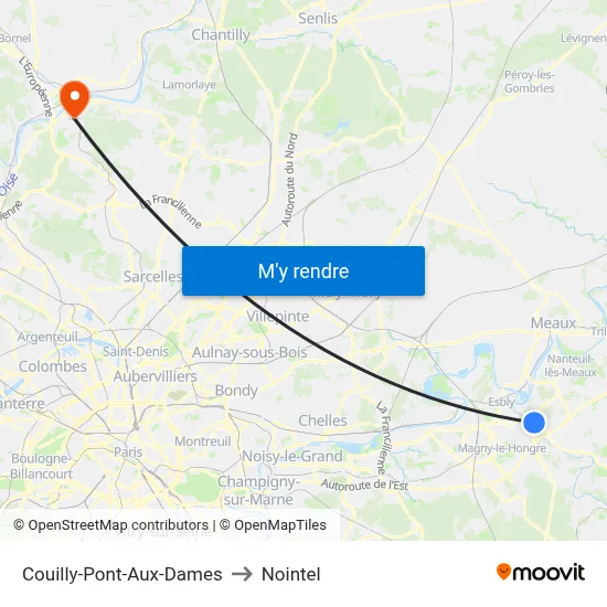 Couilly-Pont-Aux-Dames to Nointel map