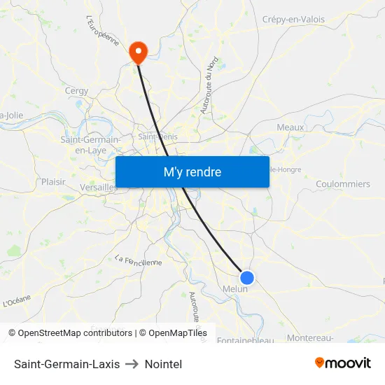 Saint-Germain-Laxis to Nointel map