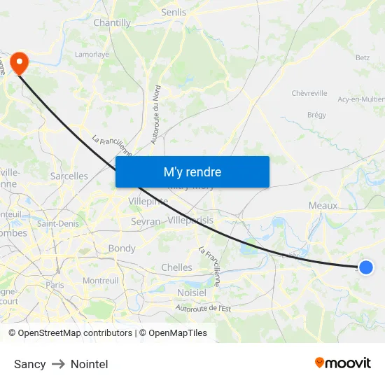 Sancy to Nointel map