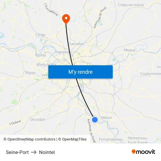 Seine-Port to Nointel map