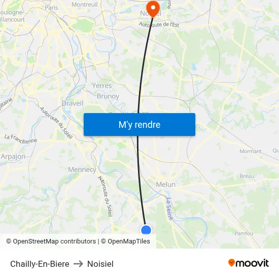 Chailly-En-Biere to Noisiel map