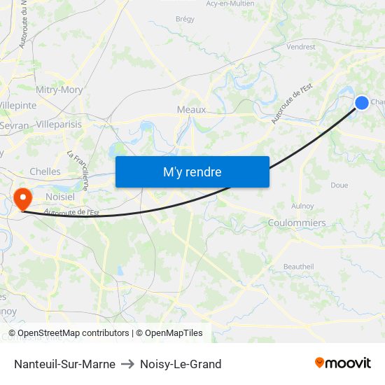 Nanteuil-Sur-Marne to Noisy-Le-Grand map