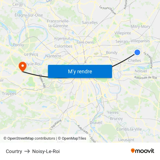 Courtry to Noisy-Le-Roi map