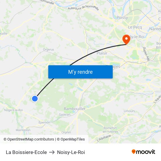 La Boissiere-Ecole to Noisy-Le-Roi map