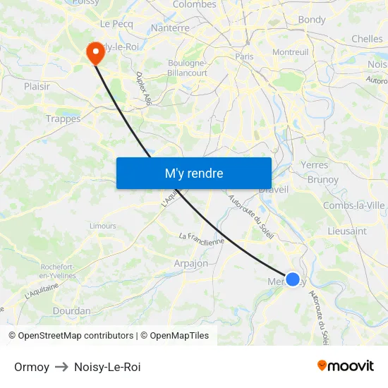 Ormoy to Noisy-Le-Roi map