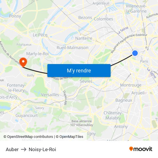 Auber to Noisy-Le-Roi map