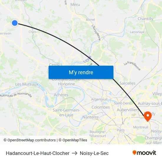 Hadancourt-Le-Haut-Clocher to Noisy-Le-Sec map