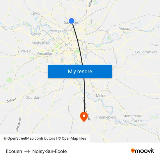 Ecouen to Noisy-Sur-Ecole map