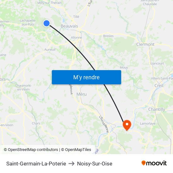 Saint-Germain-La-Poterie to Noisy-Sur-Oise map