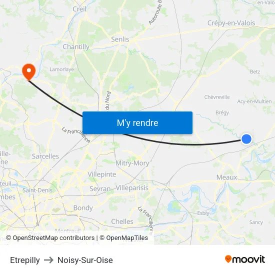 Etrepilly to Noisy-Sur-Oise map