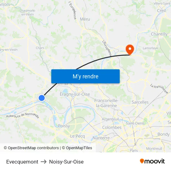Evecquemont to Noisy-Sur-Oise map