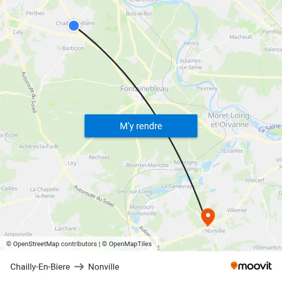 Chailly-En-Biere to Nonville map