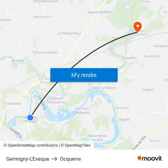 Germigny-L'Eveque to Ocquerre map