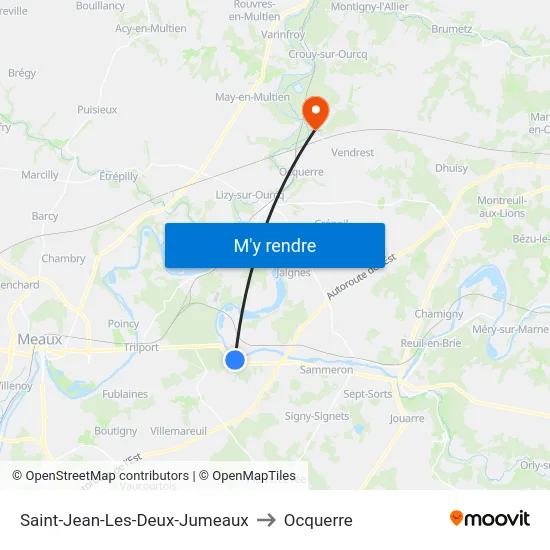 Saint-Jean-Les-Deux-Jumeaux to Ocquerre map