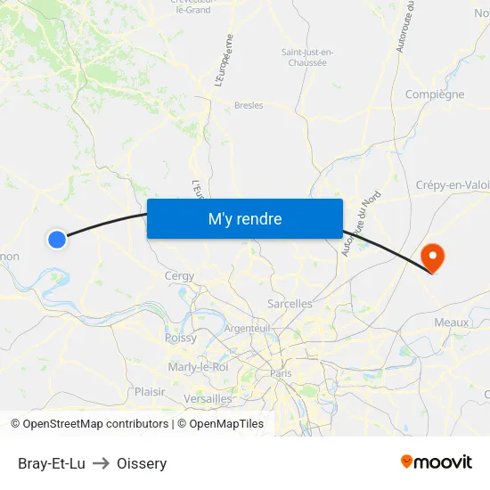 Bray-Et-Lu to Oissery map