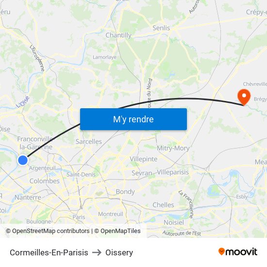 Cormeilles-En-Parisis to Oissery map