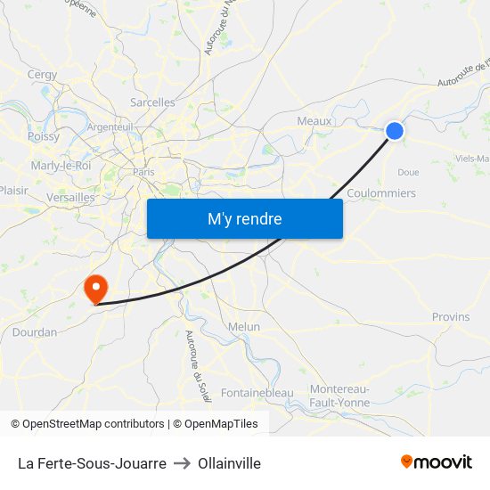 La Ferte-Sous-Jouarre to Ollainville map