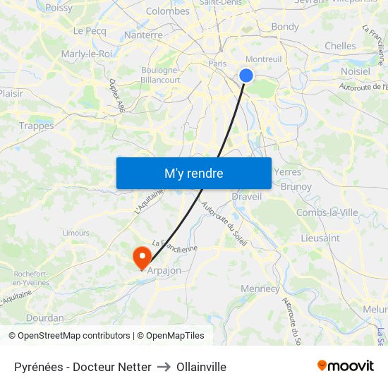 Pyrénées - Docteur Netter to Ollainville map
