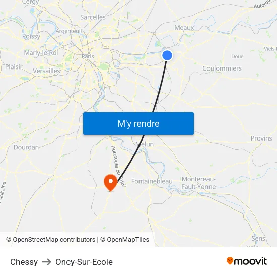 Chessy to Oncy-Sur-Ecole map