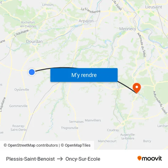 Plessis-Saint-Benoist to Oncy-Sur-Ecole map