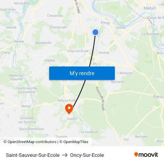Saint-Sauveur-Sur-Ecole to Oncy-Sur-Ecole map