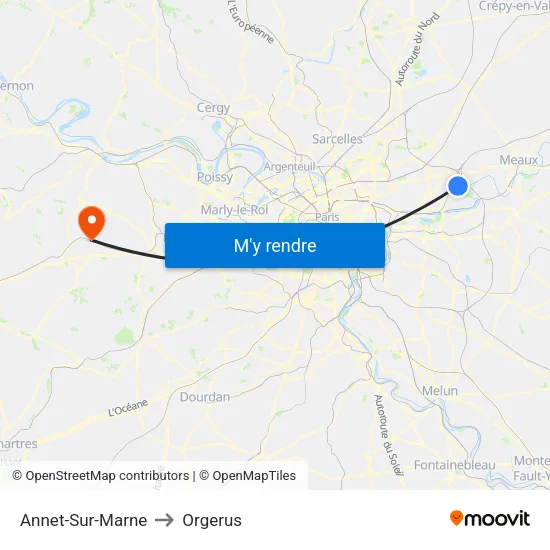 Annet-Sur-Marne to Orgerus map