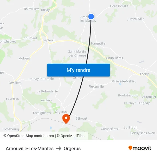Arnouville-Les-Mantes to Orgerus map