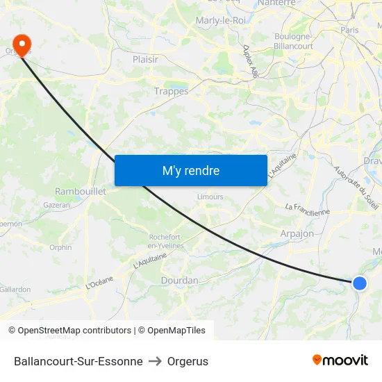 Ballancourt-Sur-Essonne to Orgerus map