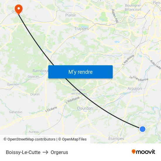 Boissy-Le-Cutte to Orgerus map