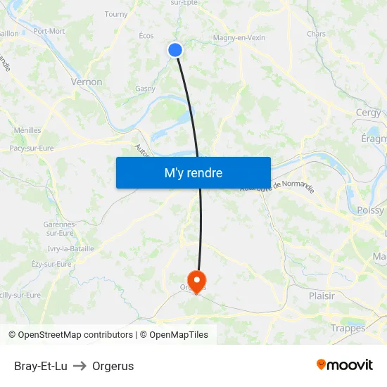 Bray-Et-Lu to Orgerus map