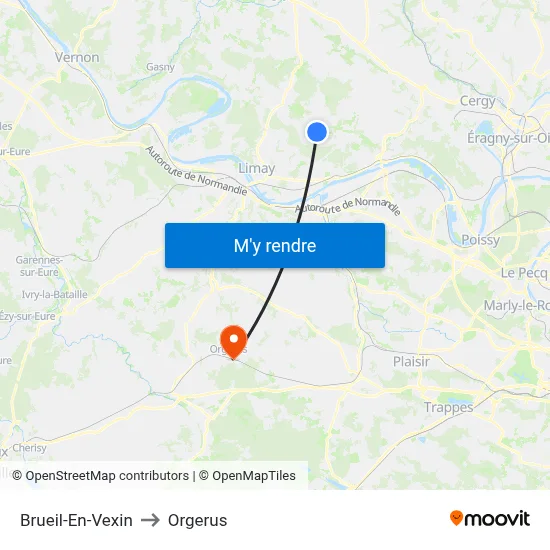 Brueil-En-Vexin to Orgerus map