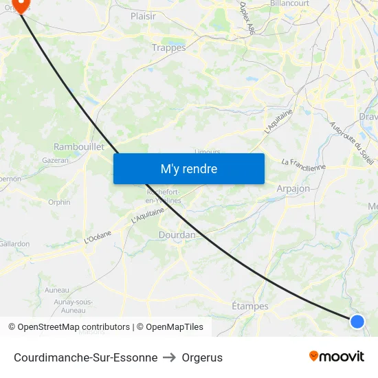 Courdimanche-Sur-Essonne to Orgerus map