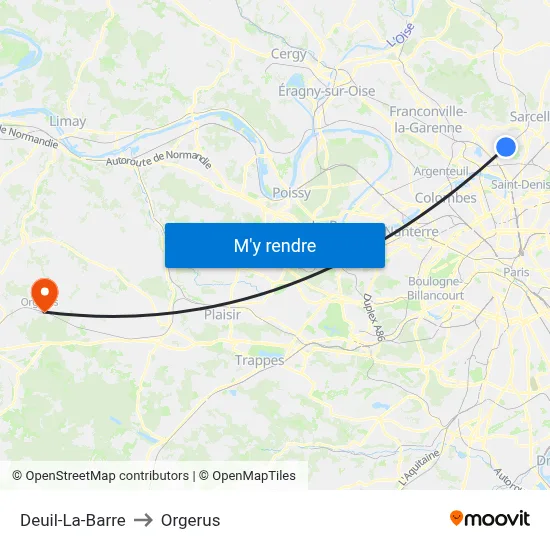 Deuil-La-Barre to Orgerus map