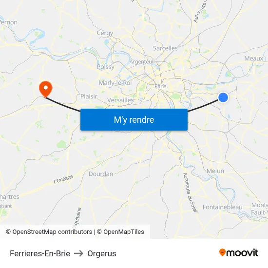 Ferrieres-En-Brie to Orgerus map