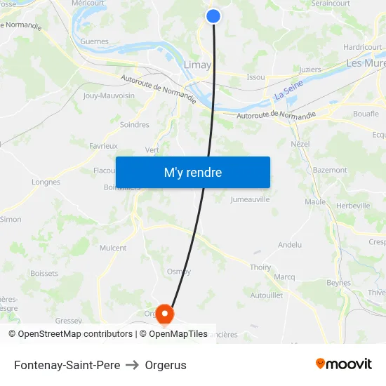Fontenay-Saint-Pere to Orgerus map