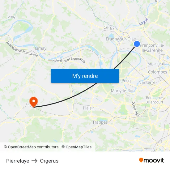 Pierrelaye to Orgerus map