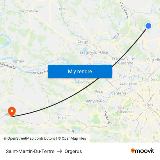 Saint-Martin-Du-Tertre to Orgerus map