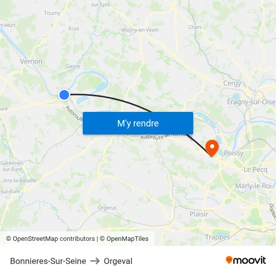 Bonnieres-Sur-Seine to Orgeval map