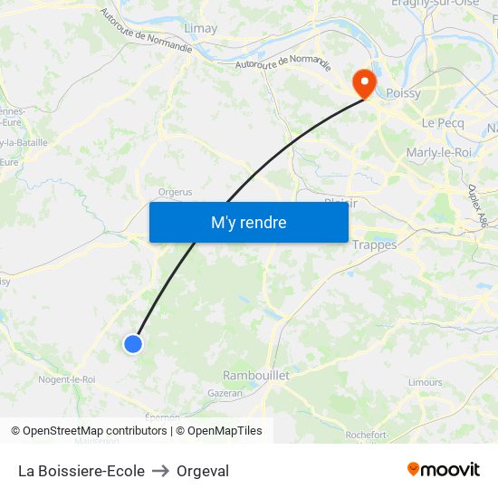 La Boissiere-Ecole to Orgeval map