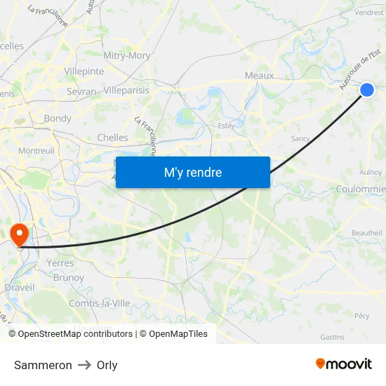 Sammeron to Orly map