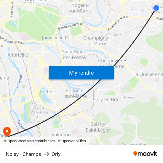 Noisy - Champs to Orly map
