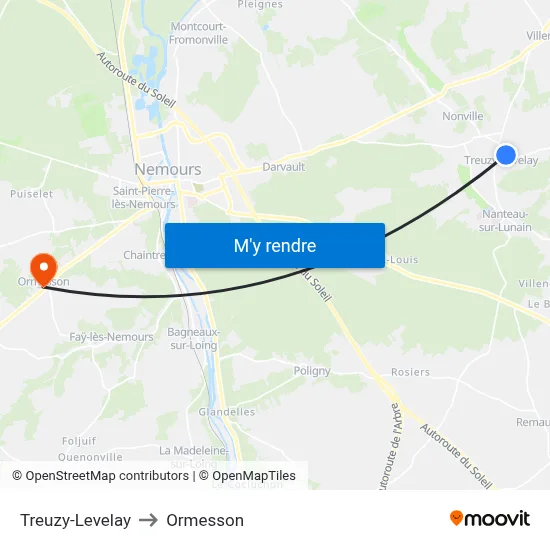 Treuzy-Levelay to Ormesson map
