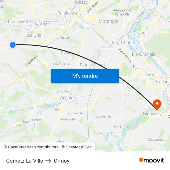 Gometz-La-Ville to Ormoy map