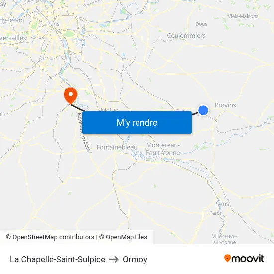 La Chapelle-Saint-Sulpice to Ormoy map
