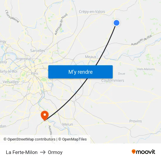 La Ferte-Milon to Ormoy map