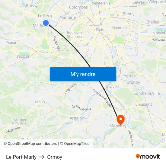 Le Port-Marly to Ormoy map