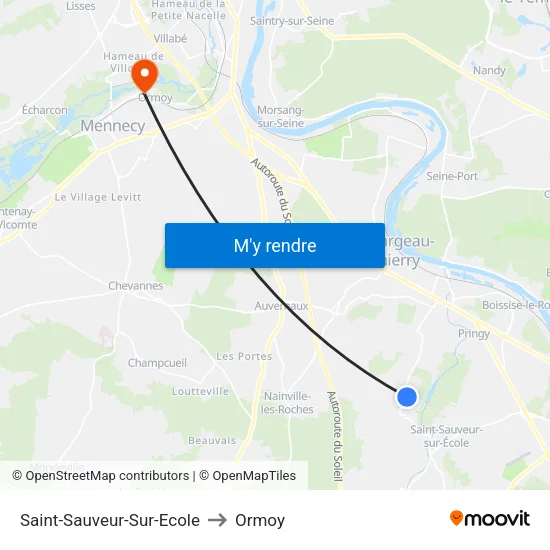 Saint-Sauveur-Sur-Ecole to Ormoy map