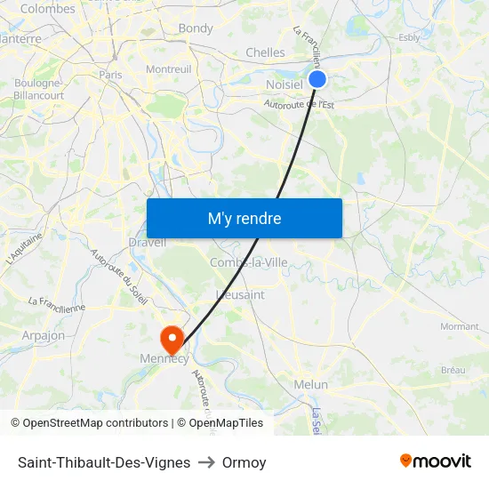 Saint-Thibault-Des-Vignes to Ormoy map