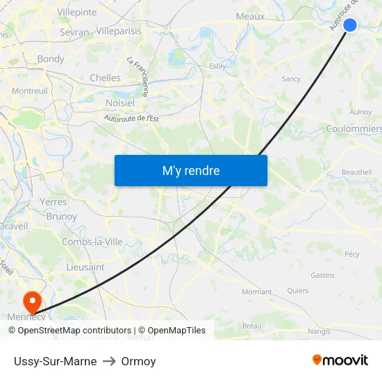 Ussy-Sur-Marne to Ormoy map