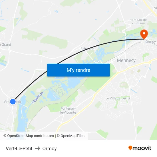 Vert-Le-Petit to Ormoy map